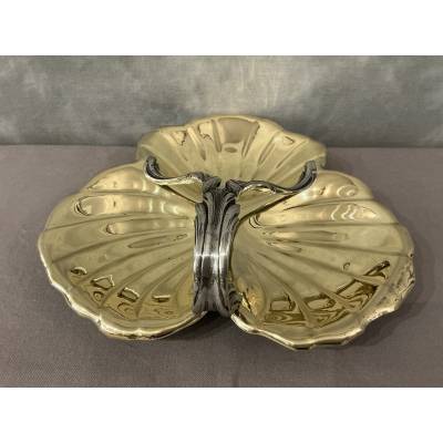 Beautiful late 19th-century brass and silver-plated fruit basket