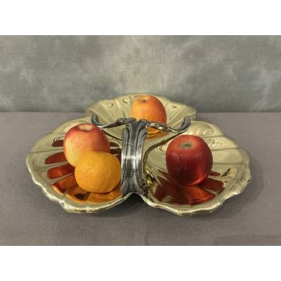 Beautiful late 19th-century brass and silver-plated fruit basket