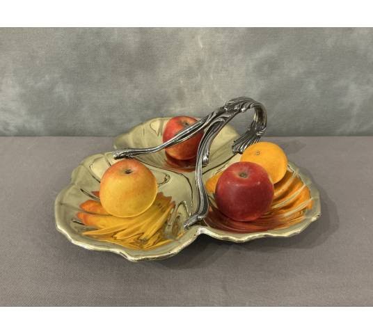 Beautiful late 19th-century brass and silver-plated fruit basket