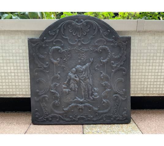Plaque de cheminée en fonte d'époque 18 ème