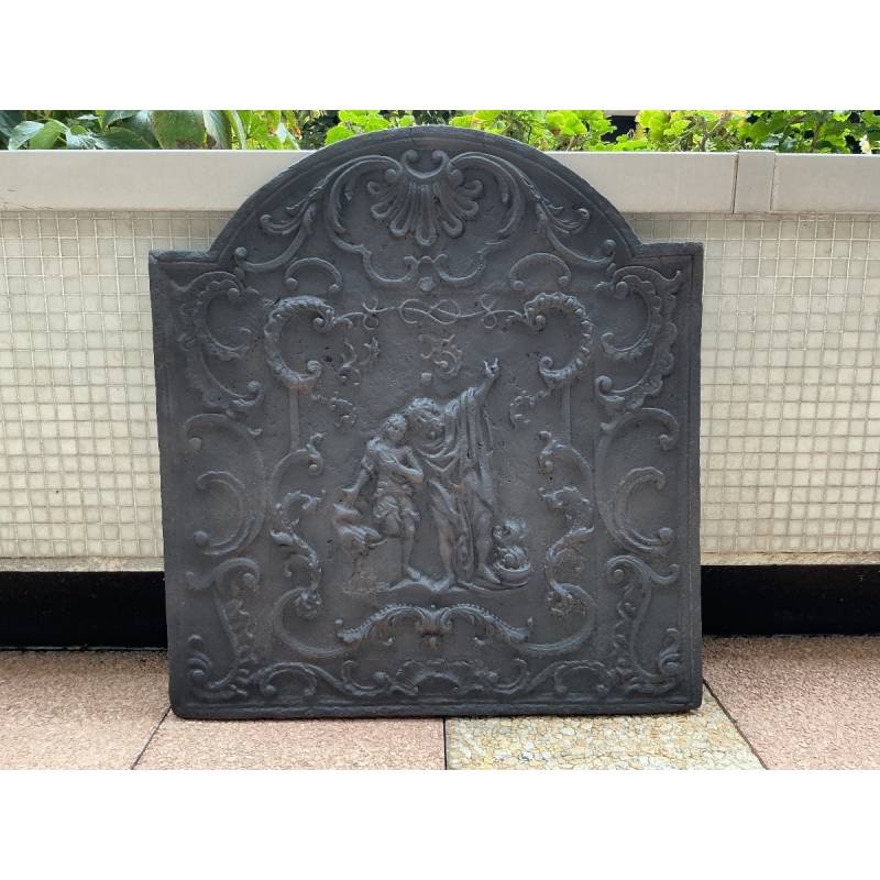 18th century cast iron fireplace backplate