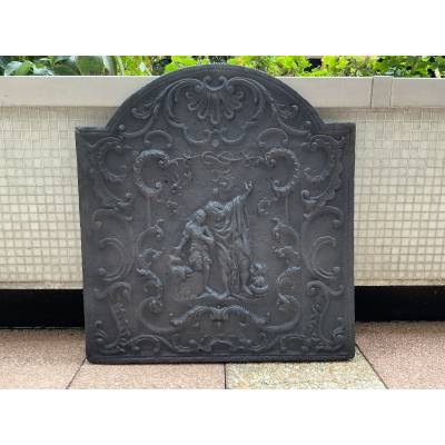 Plaque de cheminée en fonte d'époque 18 ème