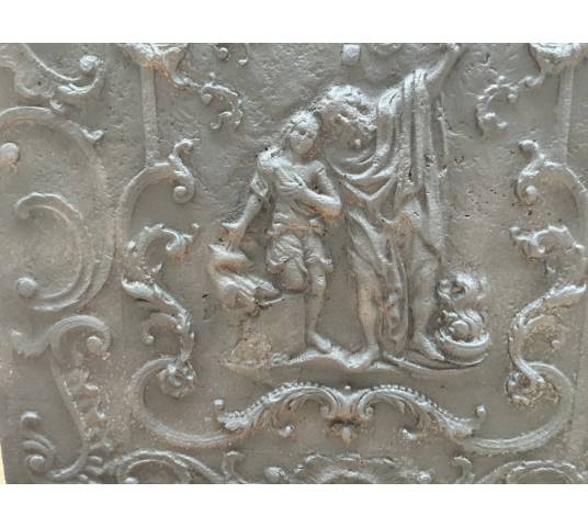 Plaque de cheminée en fonte d'époque 18 ème