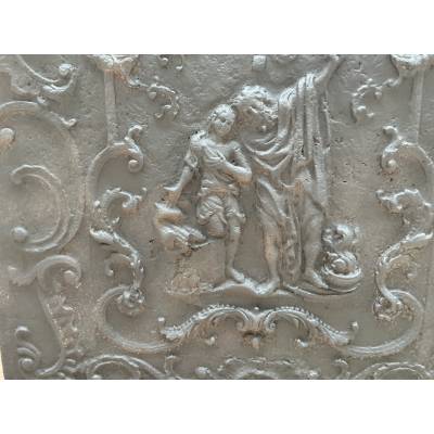 Plaque de cheminée en fonte d'époque 18 ème