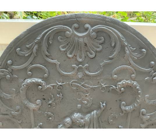 Plaque de cheminée en fonte d'époque 18 ème