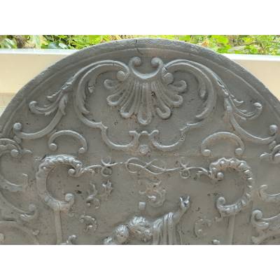 Plaque de cheminée en fonte d'époque 18 ème