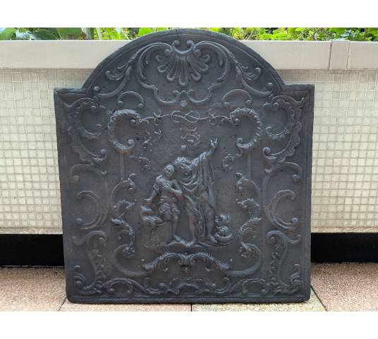 Plaque de cheminée en fonte d'époque 18 ème