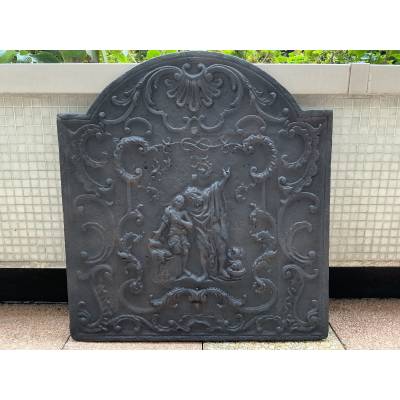 Plaque de cheminée en fonte d'époque 18 ème