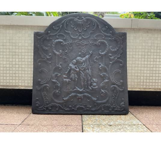 Plaque de cheminée en fonte d'époque 18 ème