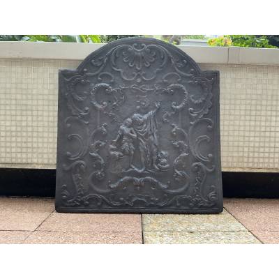 Plaque de cheminée en fonte d'époque 18 ème