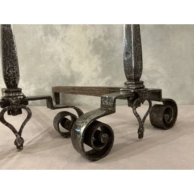 Pair of 18th-century wrought iron andirons