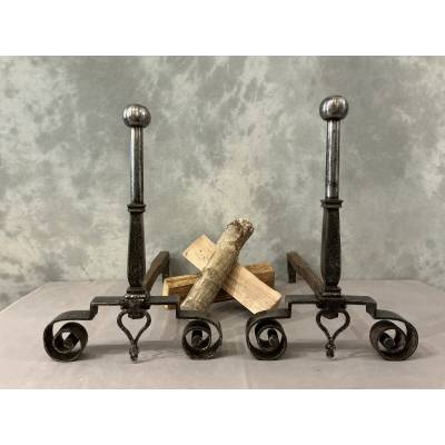 Pair of 18th-century wrought iron andirons