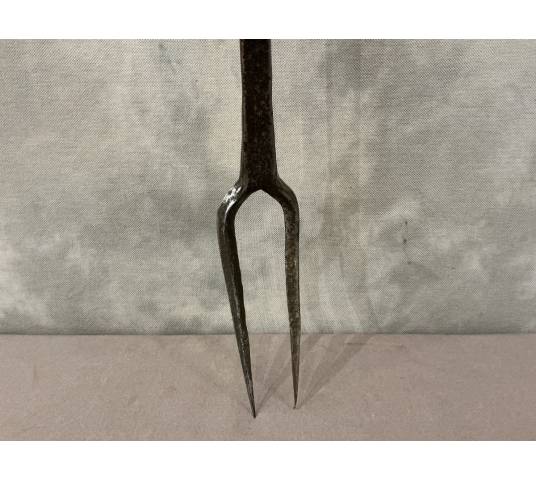 Grande fourche en fer forgé d'époque 18 ème