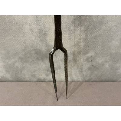 Grande fourche en fer forgé d'époque 18 ème