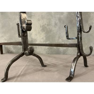Pair of 17th-century wrought iron andirons