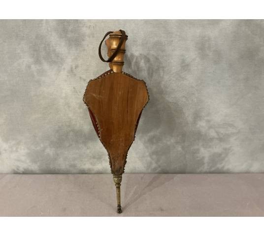 Antique 19th-century cherry wood fireplace bellows