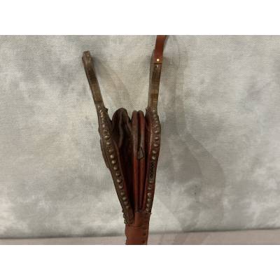 Antique 19th-century carved solid oak fireplace bellows