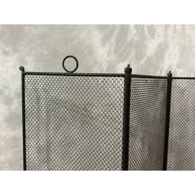 Rustic antique fireplace screen from the 19th century