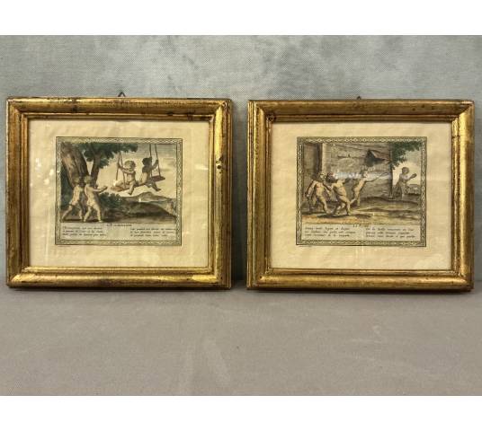 Paire de gravures d'époque 18 ème