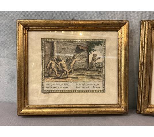 Paire de gravures d'époque 18 ème