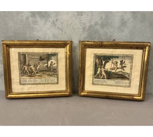 Paire de gravures d'époque 18 ème