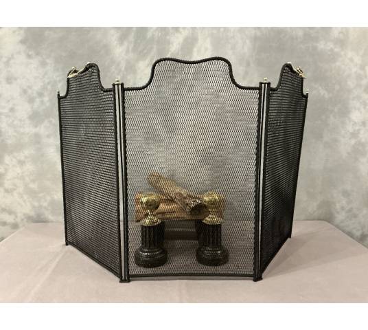 Small antique iron fireplace screen from the 19th century
