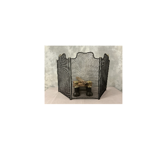 Small antique iron fireplace screen from the 19th century