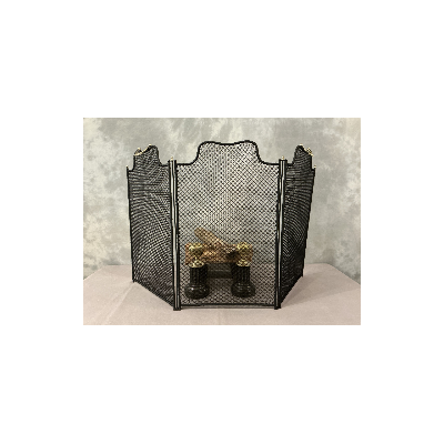 Small antique iron fireplace screen from the 19th century
