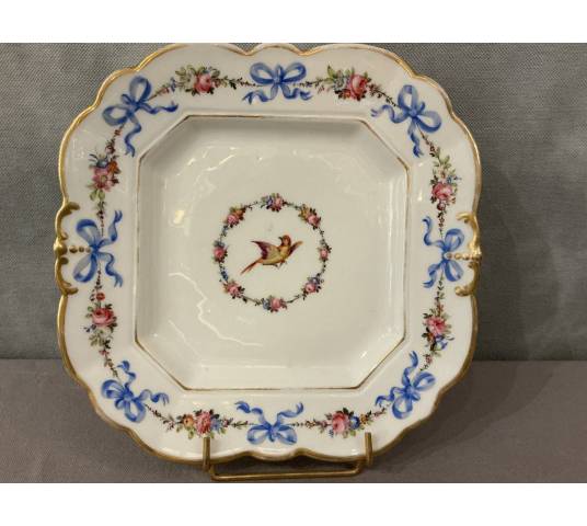 Plat à gâteaux en porcelaine de Vieux Paris d'époque 19 ème