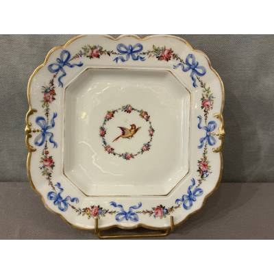 Plat à gâteaux en porcelaine de Vieux Paris d'époque 19 ème