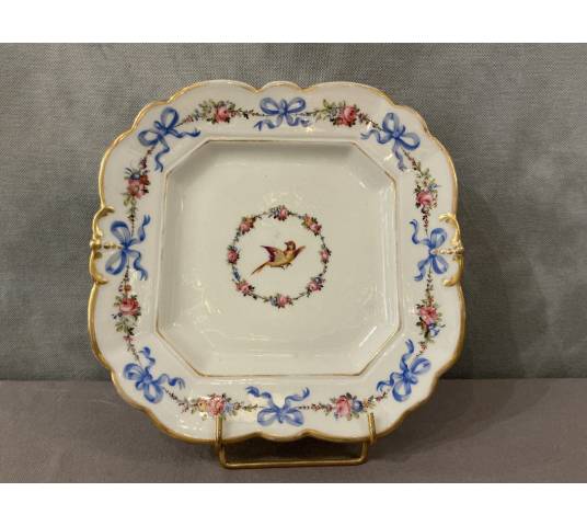 Plat à gâteaux en porcelaine de Vieux Paris d'époque 19 ème