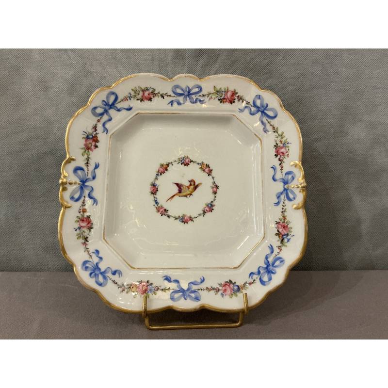 Plat à gâteaux en porcelaine de Vieux Paris d'époque 19 ème