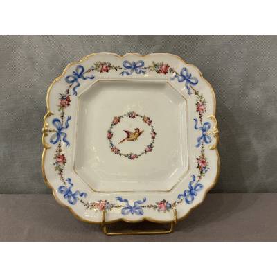 Plat à gâteaux en porcelaine de Vieux Paris d'époque 19 ème