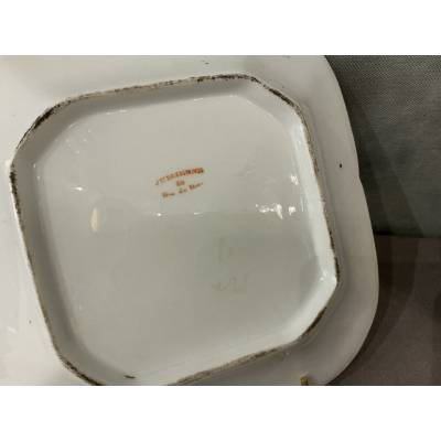 Paire de plats en porcelaine de Vieux paris d'époque 19 ème