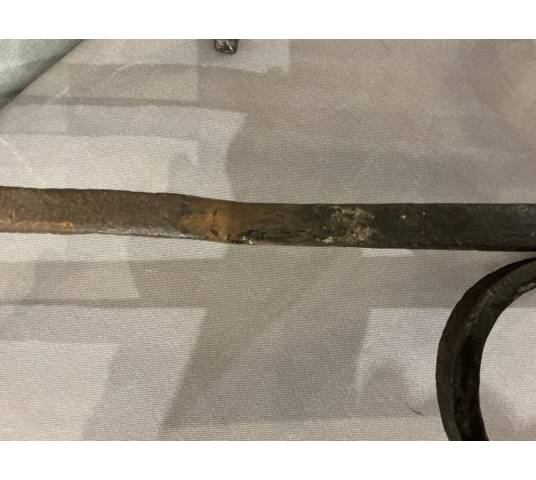 Pair of antique iron andirons from the 18th century