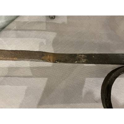 Paire de chenets anciens en fer d'époque 18 ème