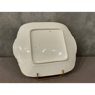 Plat à gâteaux en porcelaine de Vieux Paris d'époque 19 ème