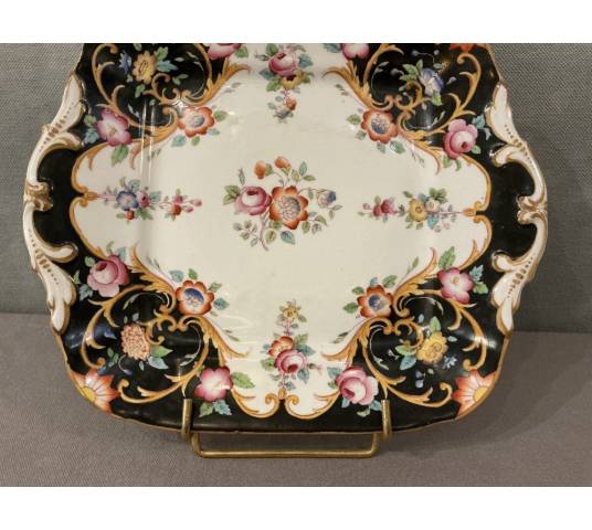 Plat à gâteaux en porcelaine de Vieux Paris d'époque 19 ème