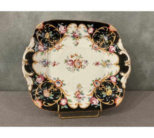 Plat à gâteaux en porcelaine de Vieux Paris d'époque 19 ème