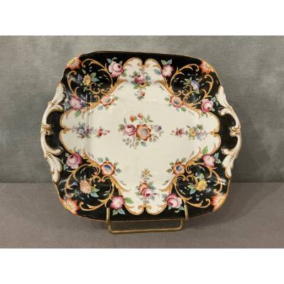 Plat à gâteaux en porcelaine de Vieux Paris d'époque 19 ème