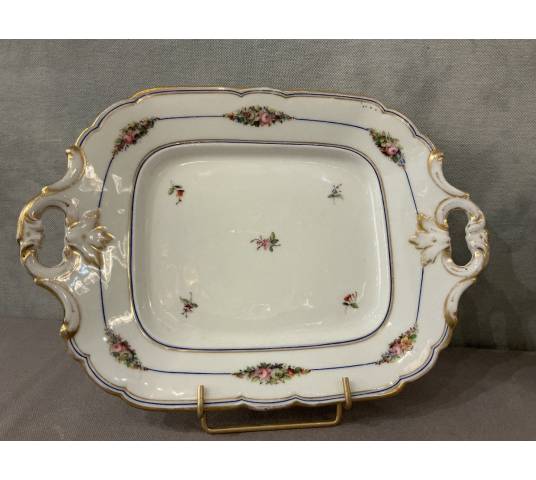 Paire de  plats à gâteaux en porcelaine de Vieux paris d'époque 19 ème