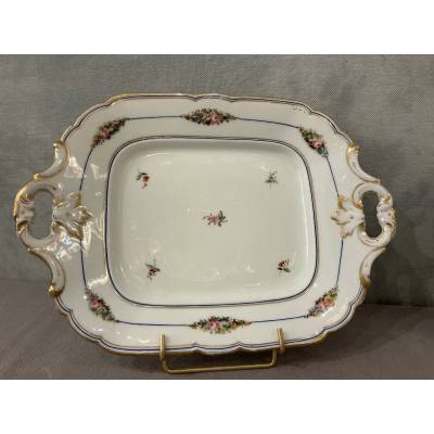 Paire de  plats à gâteaux en porcelaine de Vieux paris d'époque 19 ème