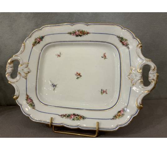 Paire de  plats à gâteaux en porcelaine de Vieux paris d'époque 19 ème
