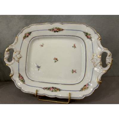 Paire de  plats à gâteaux en porcelaine de Vieux paris d'époque 19 ème