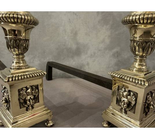 Pair of antique bronze and iron cheats dating from the late 18th century