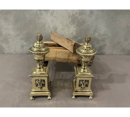 Pair of antique bronze and iron cheats dating from the late 18th century