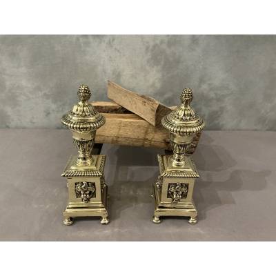 Pair of antique bronze and iron cheats dating from the late 18th century