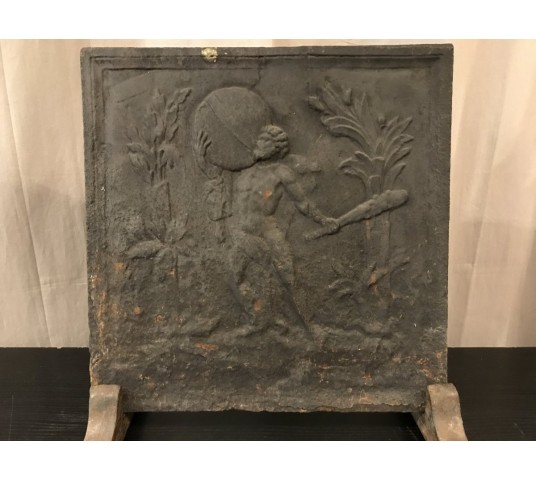Antique cast iron fireback from the late ( 18th century )