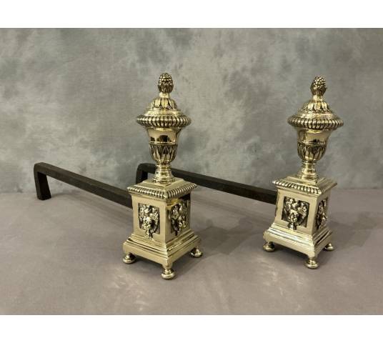 Pair of antique bronze and iron cheats dating from the late 18th century