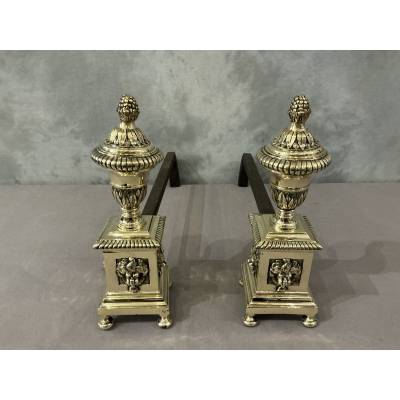 Pair of antique bronze and iron cheats dating from the late 18th century